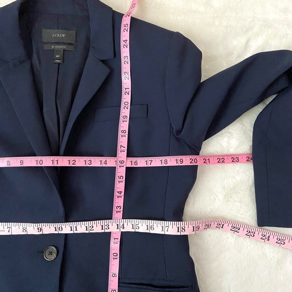 J. Crew Tollegno 1900 Wool Jacket NAVY 14T - Picture 3 of 9